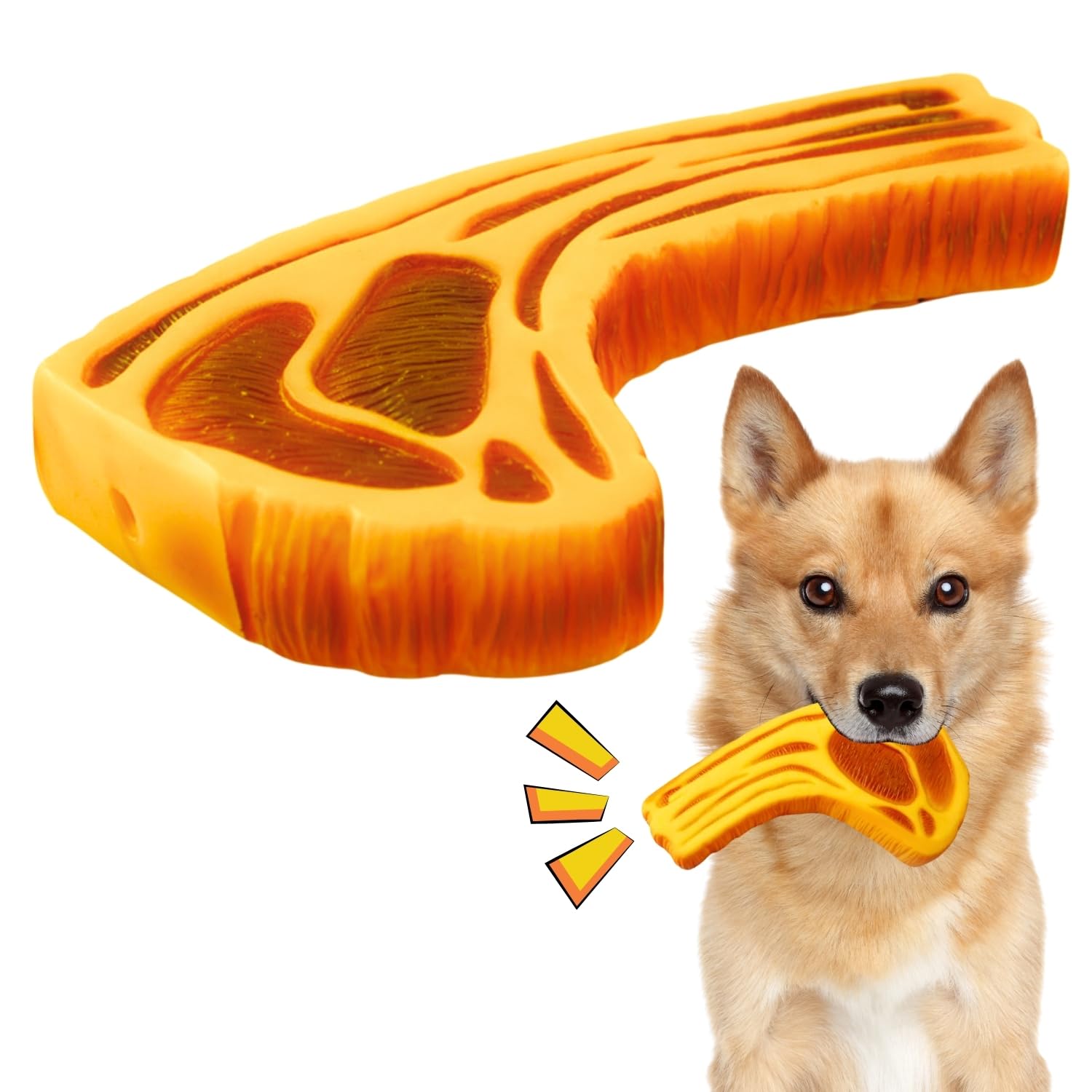 Western Era Squeaky Meat Piece Toy Offers A Delightful And Festive Play Experience For Your Pet, Ensuring Hours Of Entertainment