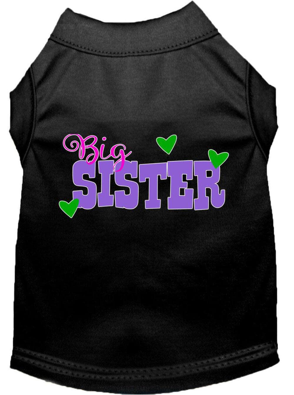 Pet Dog & Cat Shirt Screen Printed, "Big Sister" Light Pink SM (3-6 lbs.)