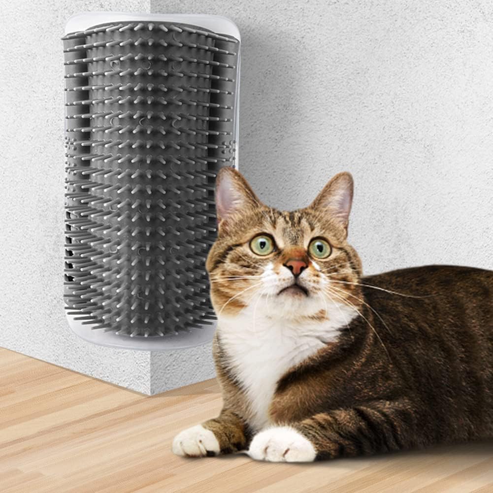 Rvpaws Cat Self Groomer With Catnip, Dog Cat Corner Groomer,Wall Corner Scratcher Comb,Grooming Massage Brush, Perfect Scratch M
