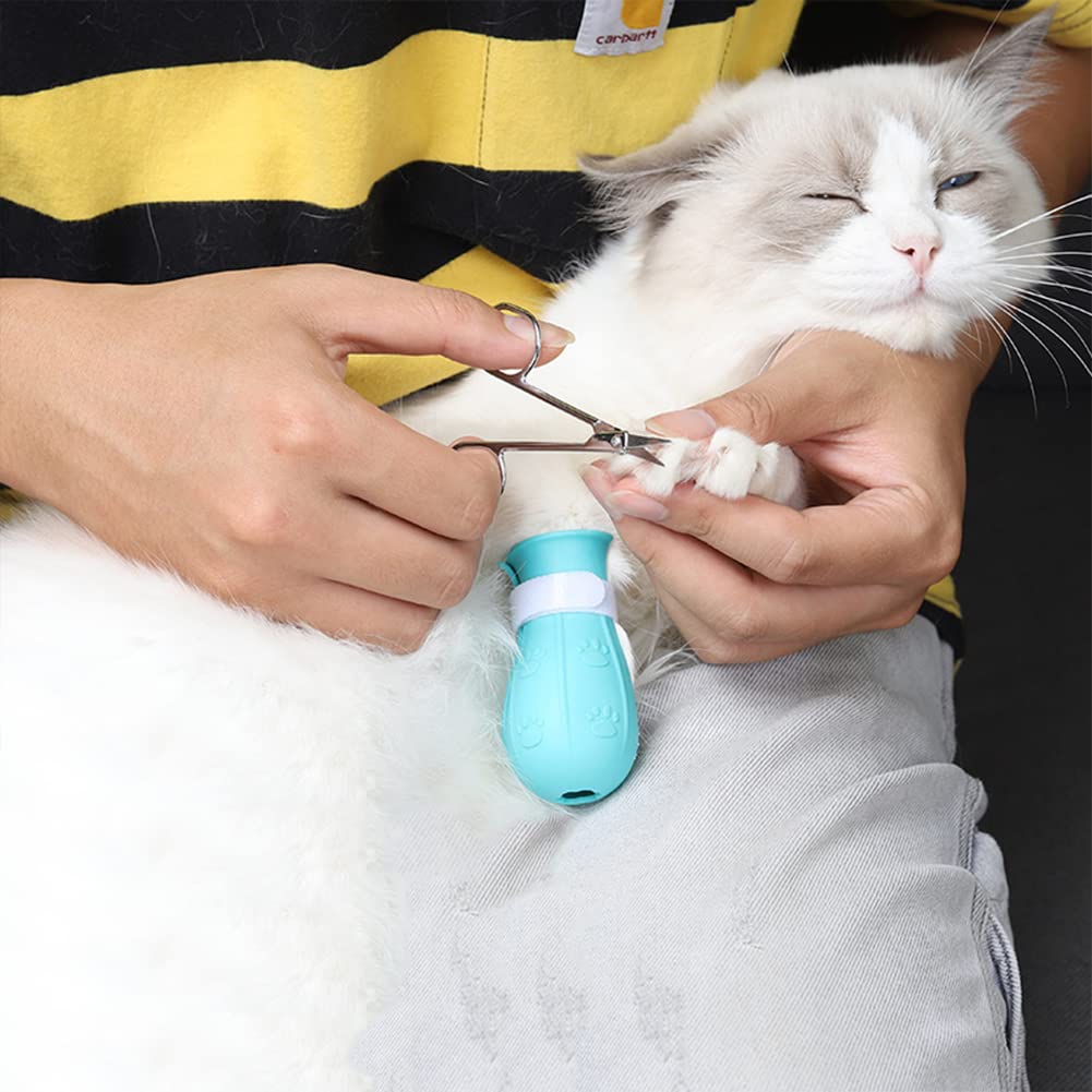 Gigicloud 4 Pcs Anti-Scratch Cat Foot Cover, Adjustable Prickly Anti-Off Silicone Cat Paw Protector Shoes Multifunctional Cat Foot Shoes Pet Washing Claw Foot Cover For Bathing Shaving Grooming
