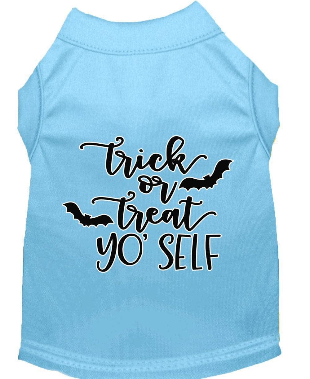 Halloween Pet Dog & Cat Shirt Screen Printed, "Trick Or Treat Yo' Self" Emerald Green XS (0-3 lbs.)