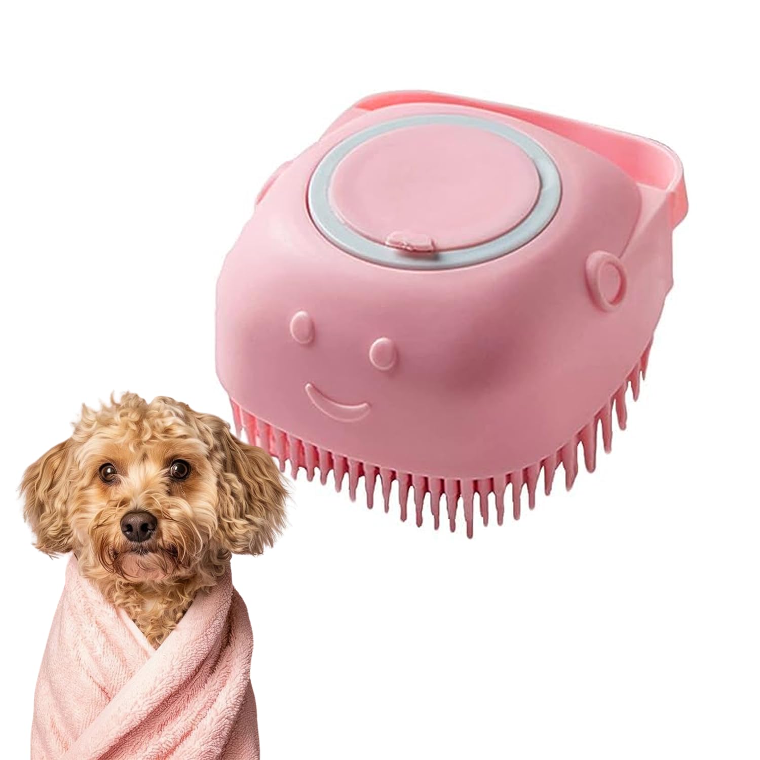 Petbabas Soft Silicone Rubber Bristle Brushes | Grooming For Small Dogs And Cats | Gentle Cleaning Tool | Removes Dust And Ticks