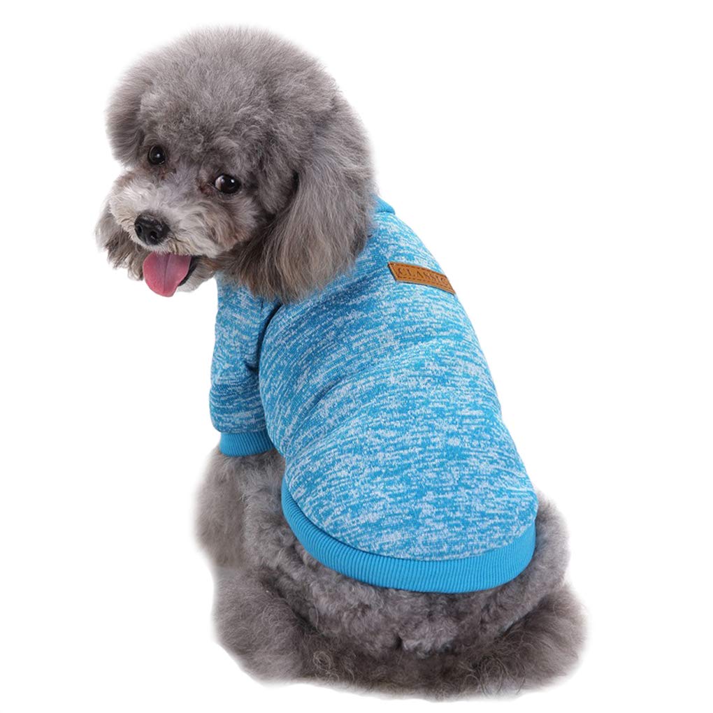 Jecikelon Pet Dog Clothes Dog Sweater Soft Thickening Warm Pup Dogs Shirt Winter Puppy Sweater For Dogs (X-Large, Light Blue)