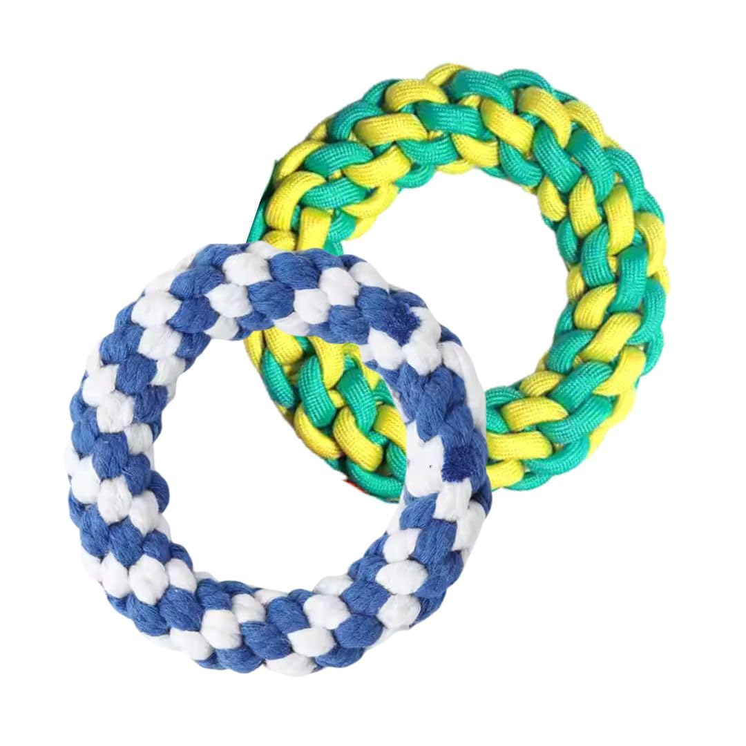 Pet Fun Durable Rope Ring Toy For Dogs & Puppies | Safe Teething & Chewing Toy | Interactive Play & Training For Small To Medium