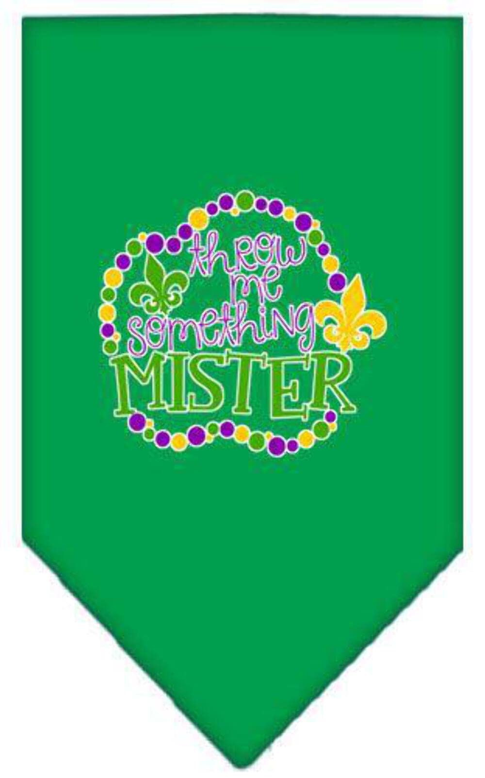 Pet and Dog Bandana Screen Printed, "Throw Me Something Mister" Cocoa Small