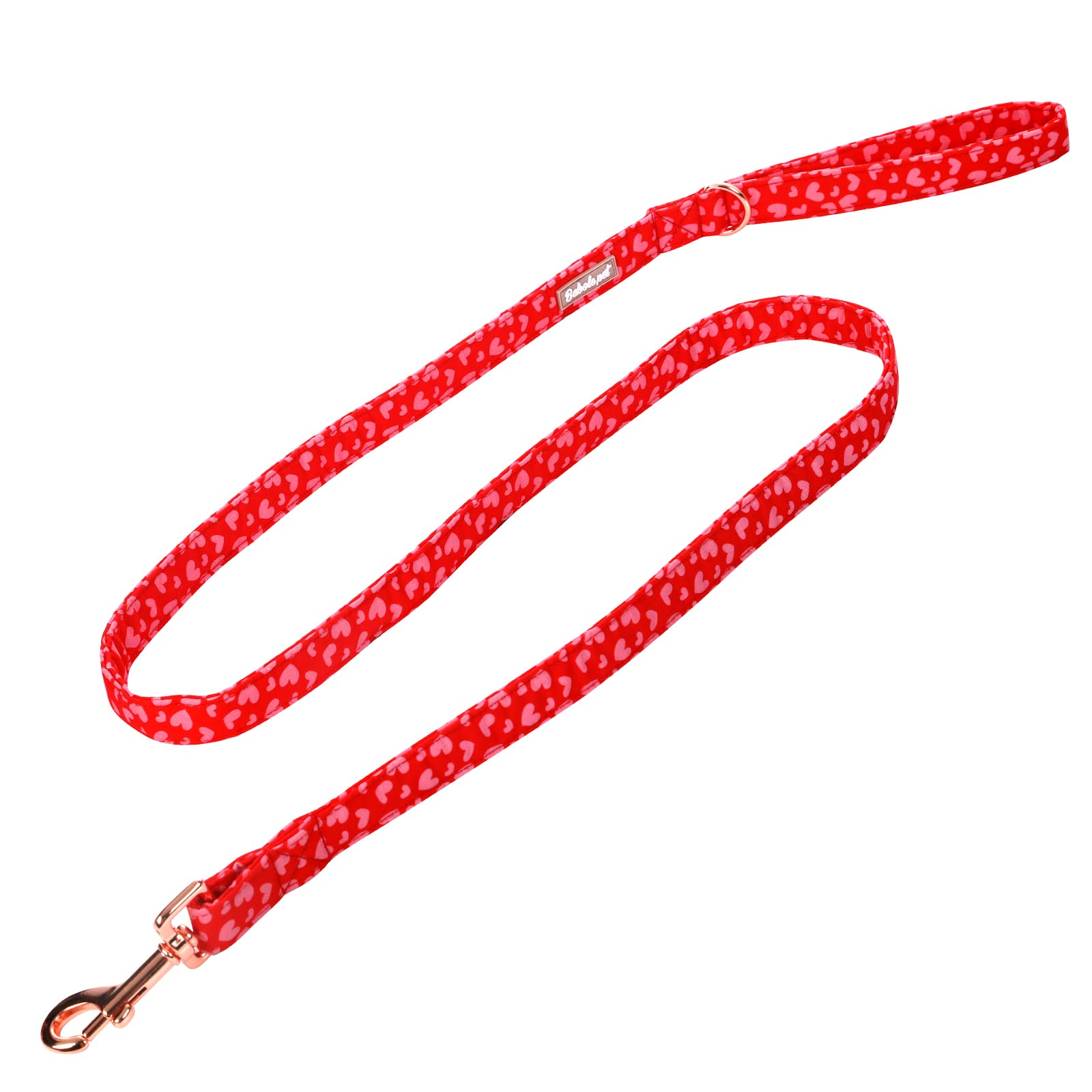 Babole Pet Valentine'S Day Dog Leash Durable Handmade Dog Leashes With Soft Handle Manual Dog Leashes Matching Pink Red Love Dog