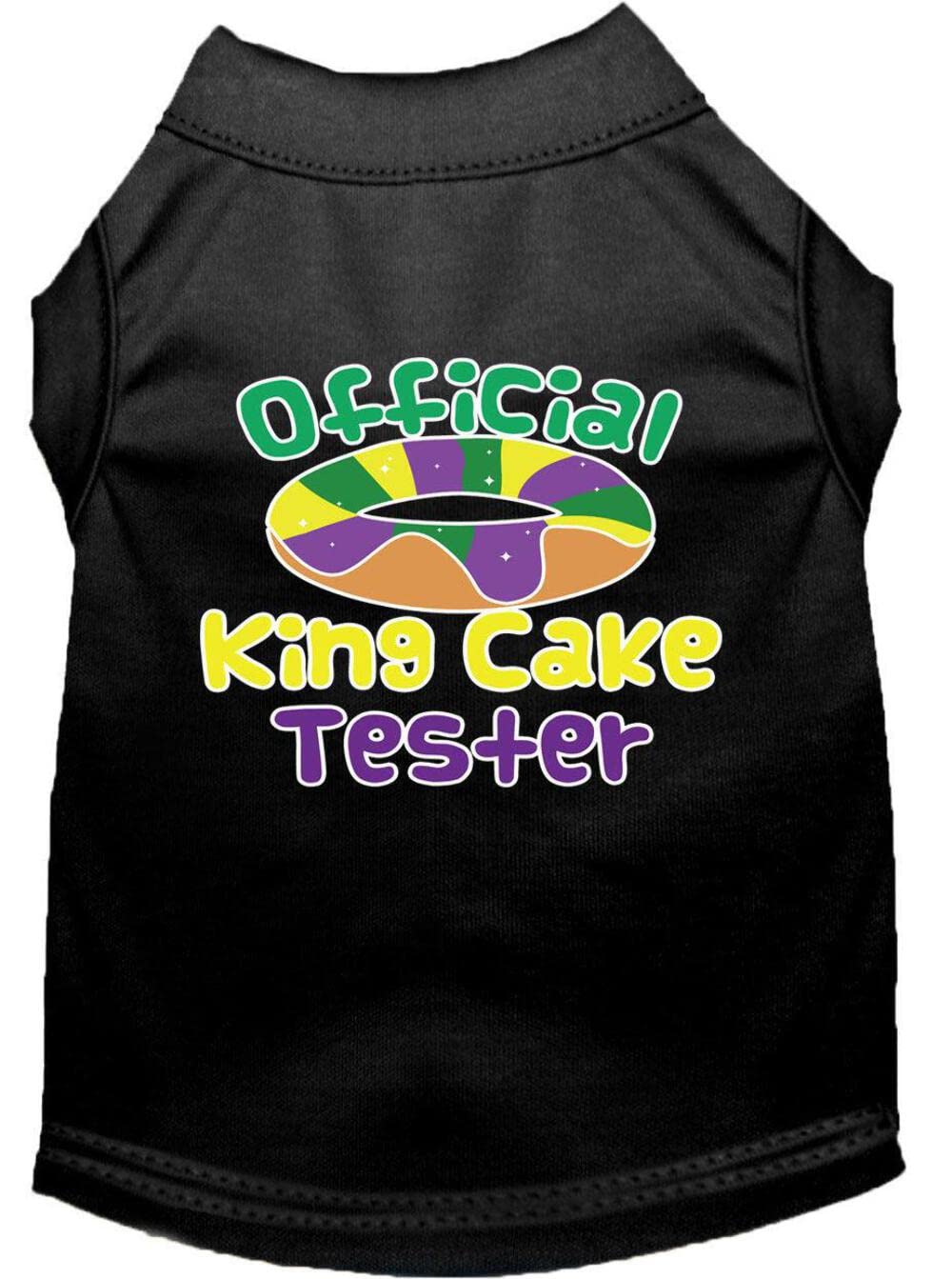 Mirage Pet Product King Cake Taster Screen Print Mardi Gras Dog Shirt Brown Lg
