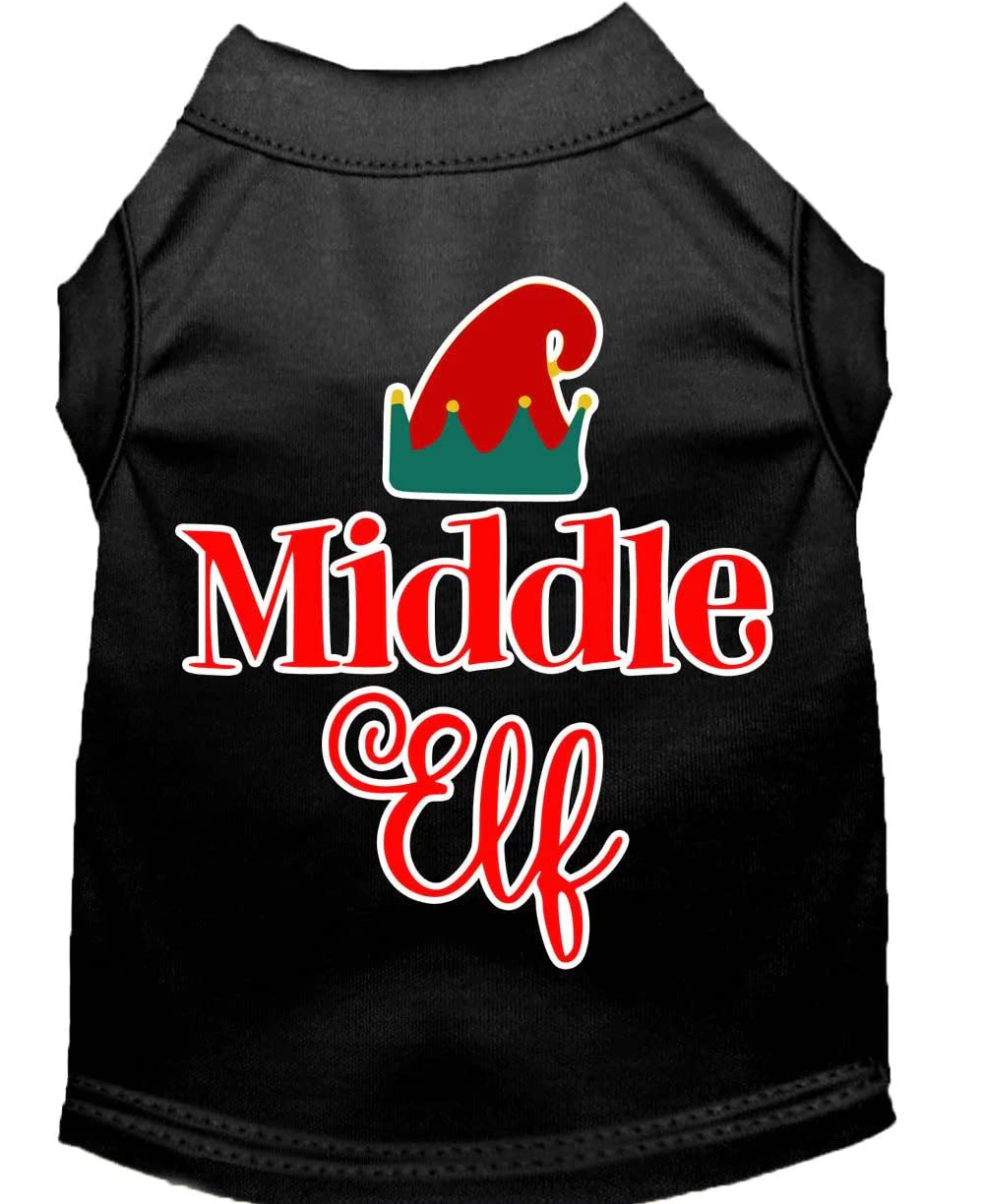 Christmas Pet Dog & Cat Shirt Screen Printed, "Middle Elf" Baby Blue SM (3-6 lbs.)