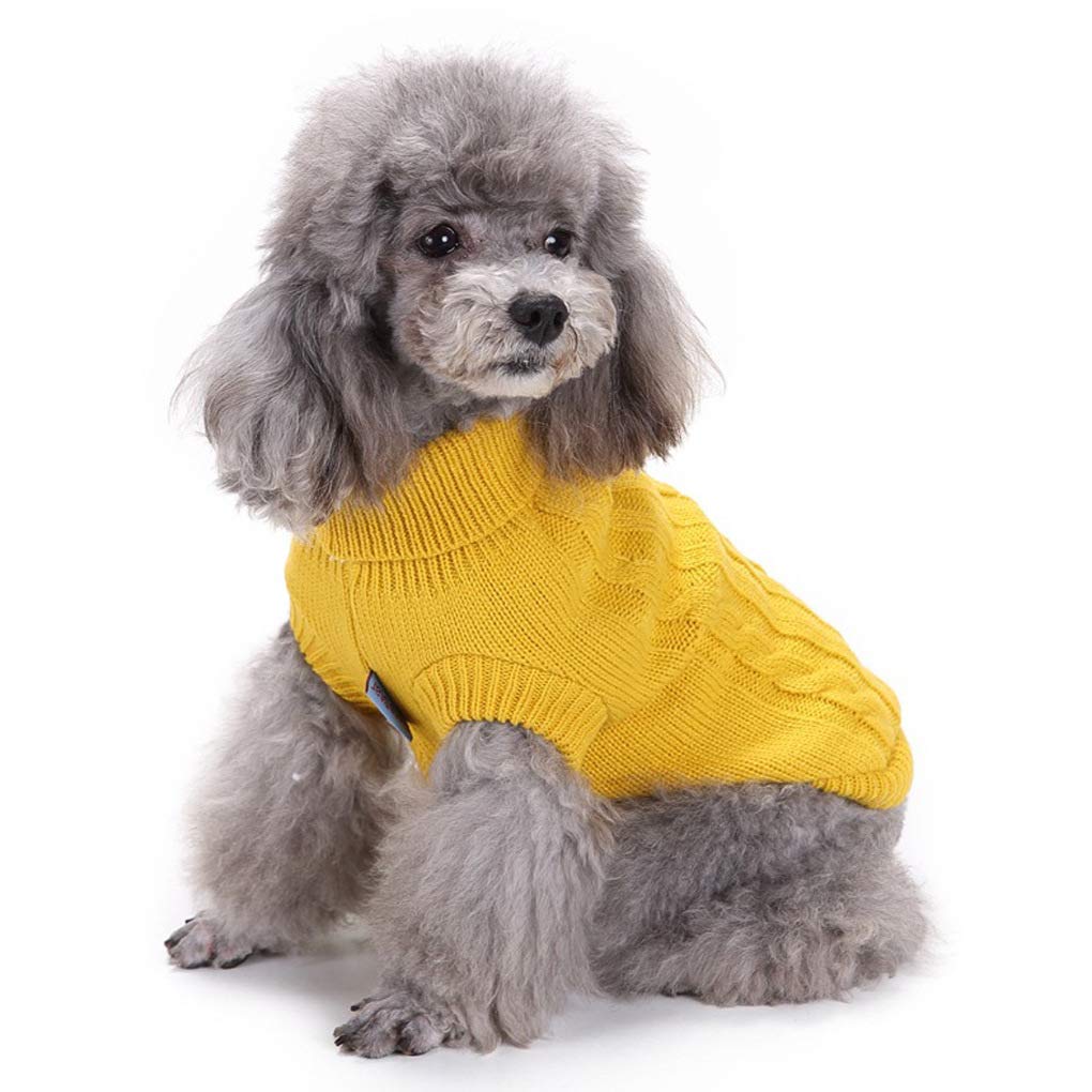 Small Dog Sweater, Warm Pet Sweater, Cute Knitted Classic Dog Sweaters For Small Dogs Girls Boys, Cat Sweater Dog Sweatshirt Clothes Coat Apparel For Small Dog Puppy Kitten Cat (X-Small, Yellow)