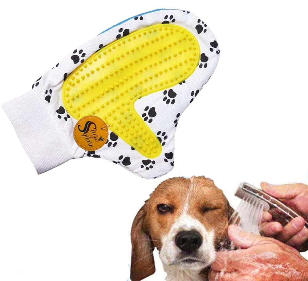 Sage Square Pet Grooming & Deshedding Soft Silicone Grooming Glove, Brush Comb For Long Or Short Hair Dogs & Cats (Random)