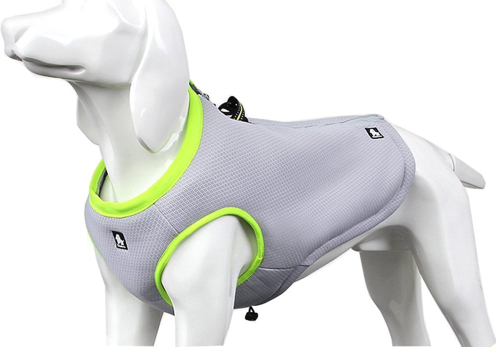 Sgoda Dog Cooling Vest Harness Cooler Jacket Grey Green Small