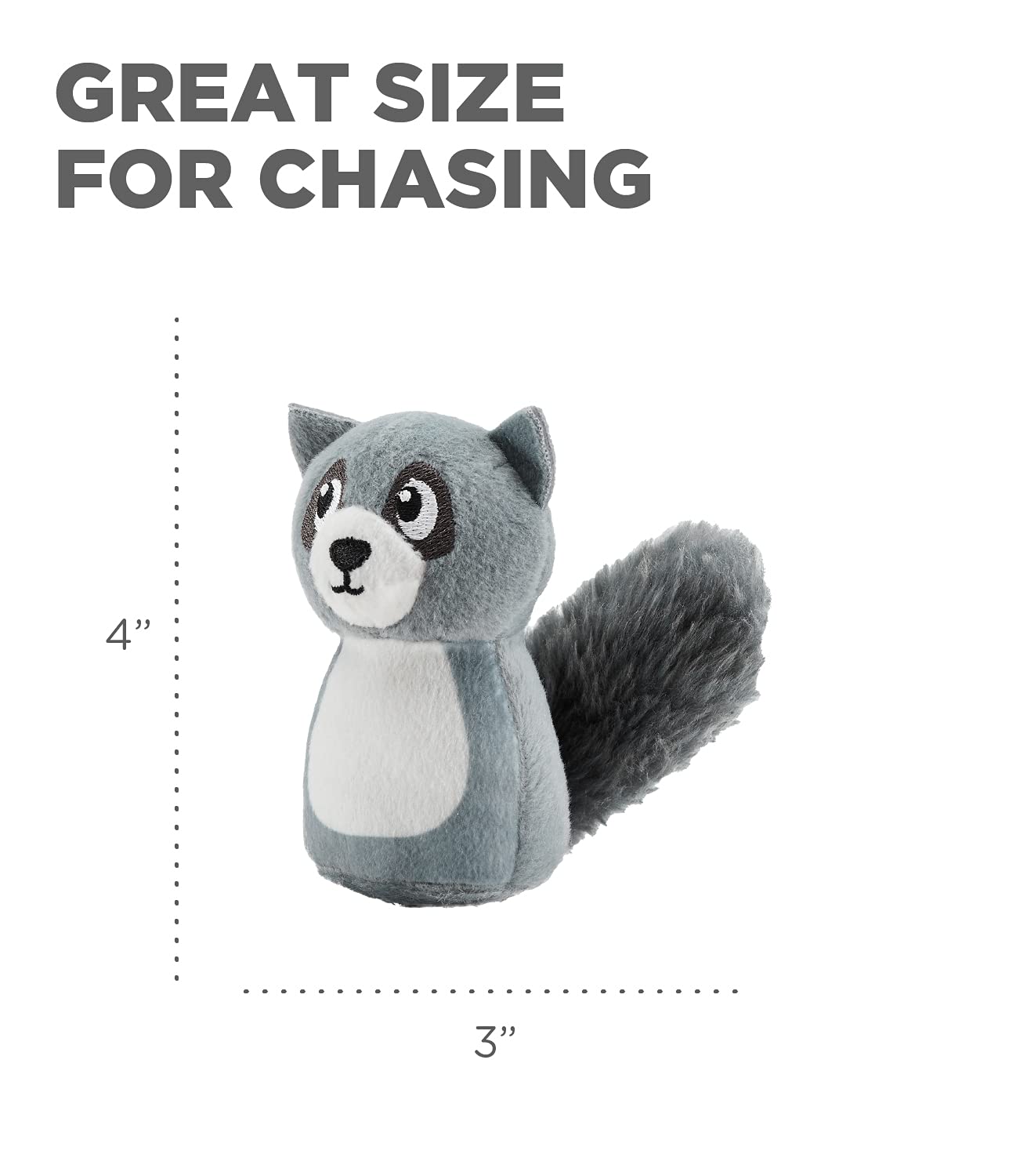 Outward Hound Plush Replacement Dog Toys - Squeakin' Raccoon - 3 Pack, Polyester, Model 70475