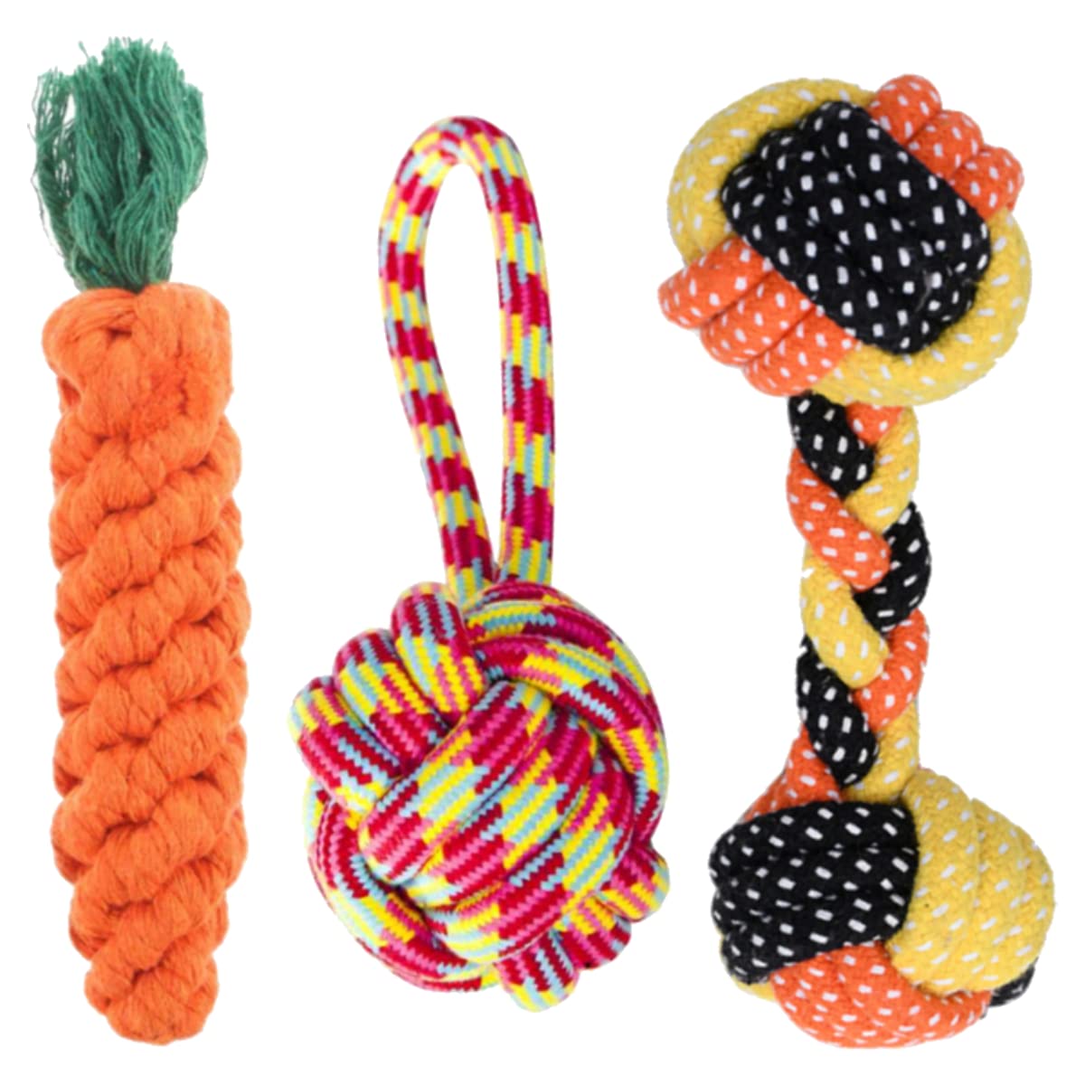 Youhavedeal Chew Rope Toys For Dog, Puppy Teething & Training Durable Cotton Toy For Small Medium Breeds  Color May Vary (Pack 