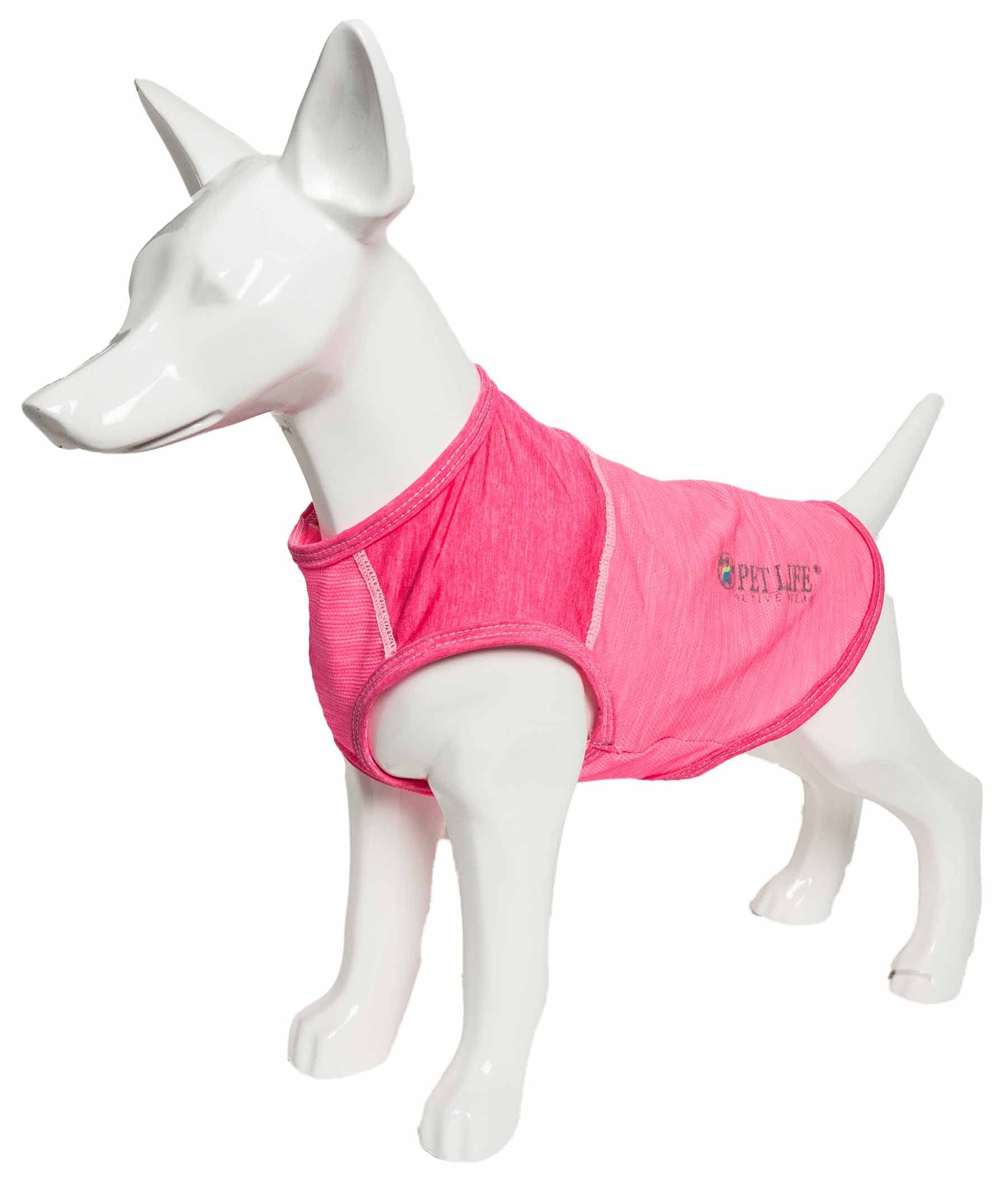 Pet Life Active 'Aero-Pawlse' Heathered Quick-Dry And 4-Way Stretch-Performance Dog Tank Top T-Shirt(D0102H7Lu7Y.)