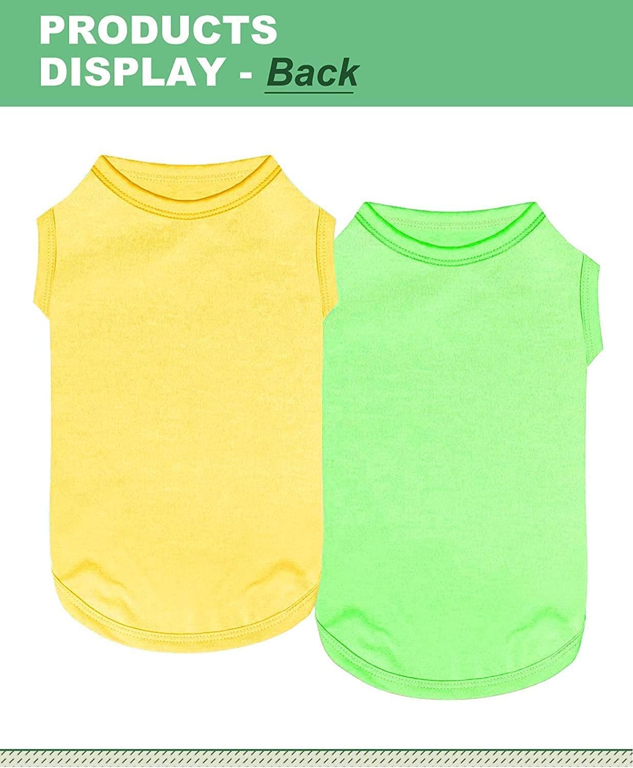Kickred 2 Pack Dog Shirts, Summer Pet Sleeveless Vest, Breathable Dog Clothes, Stretchy Tank Top T-Shirts For Large Medium Dogs,
