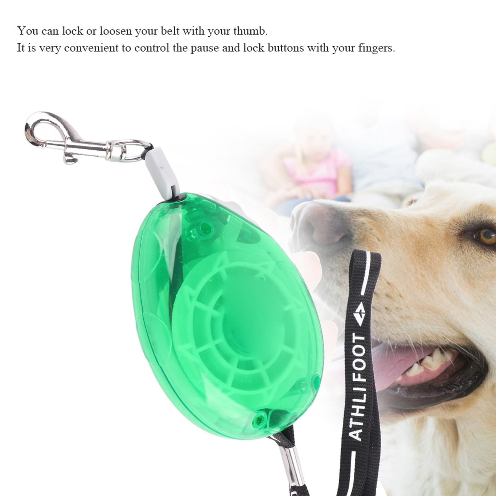 Retractable Dog Leash - Small & Medium Dog Collar - Automatic - Green
