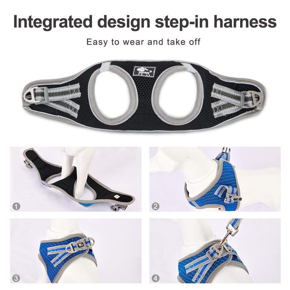 Pet Harness With Leash Universal Escape Proof Dog Cat Harness Adjustable Reflective Step-In Design For Small And Medium Dogs Sof