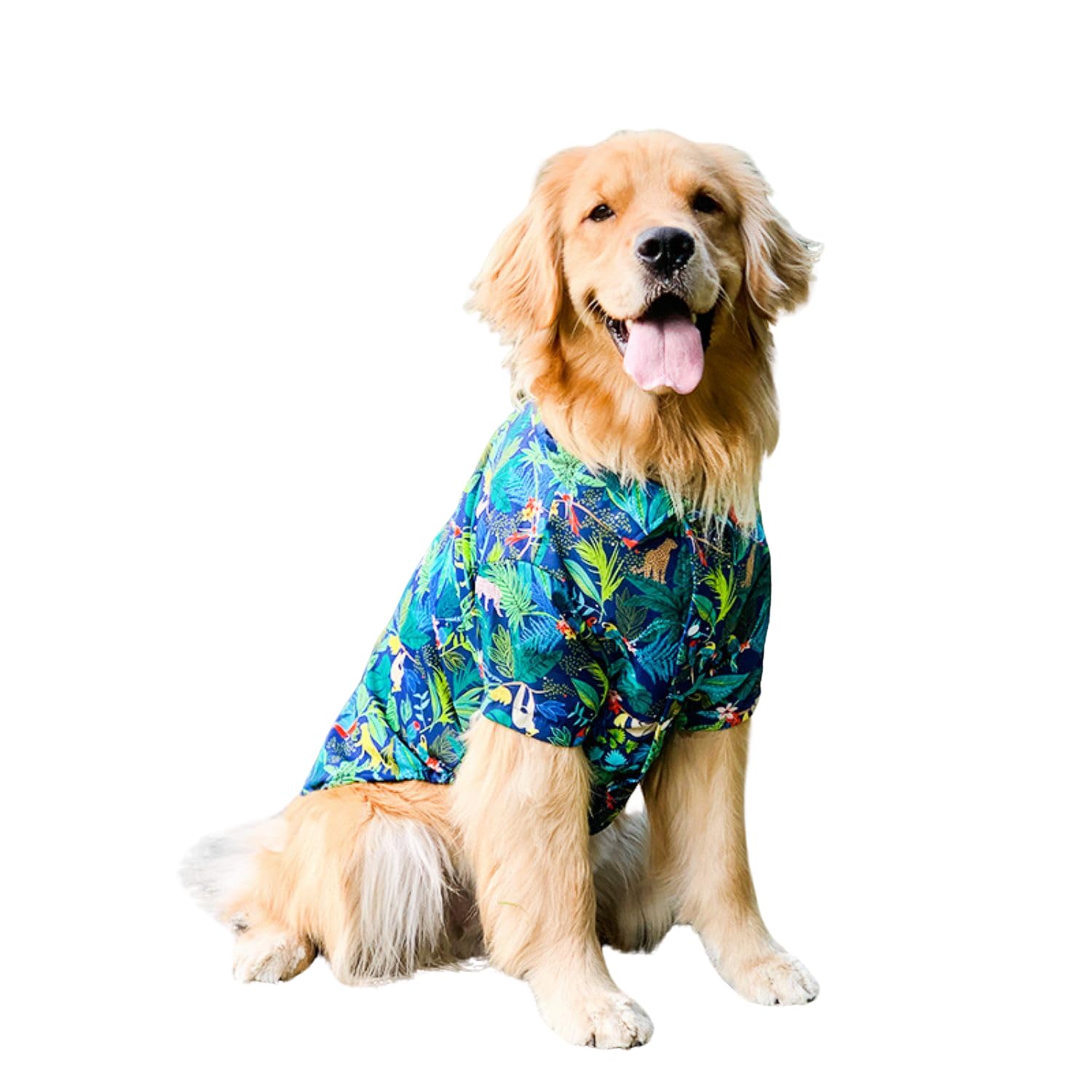 Harikaji Dog Hawaiian Shirt, Summer Pet Clothes Large Dog Cool Costume Beach T-Shirt For Medium Large Dog(Blue,5Xl)