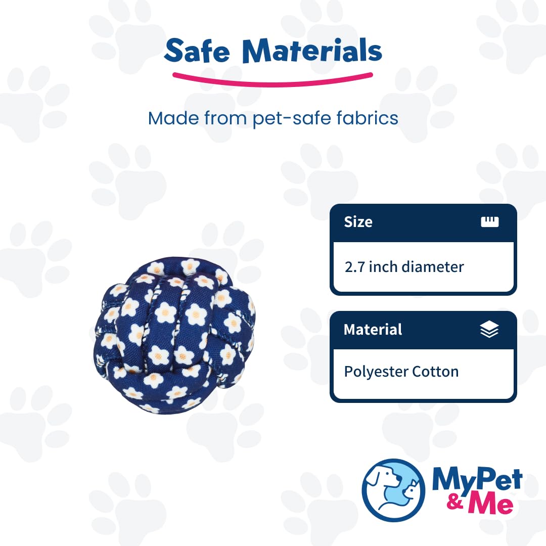My Pet & Me - Knotted Ball Rope Dog Toy - Safe Non-Toxic For Active Chewers And Puppies, Ideal For Fetch, Teething, And Interact