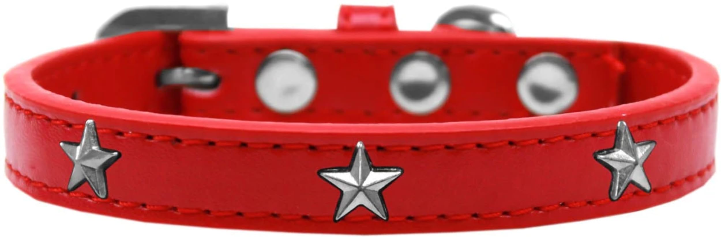 Dog, Puppy & Pet Widget Fashion Collar, Silver Star White 12