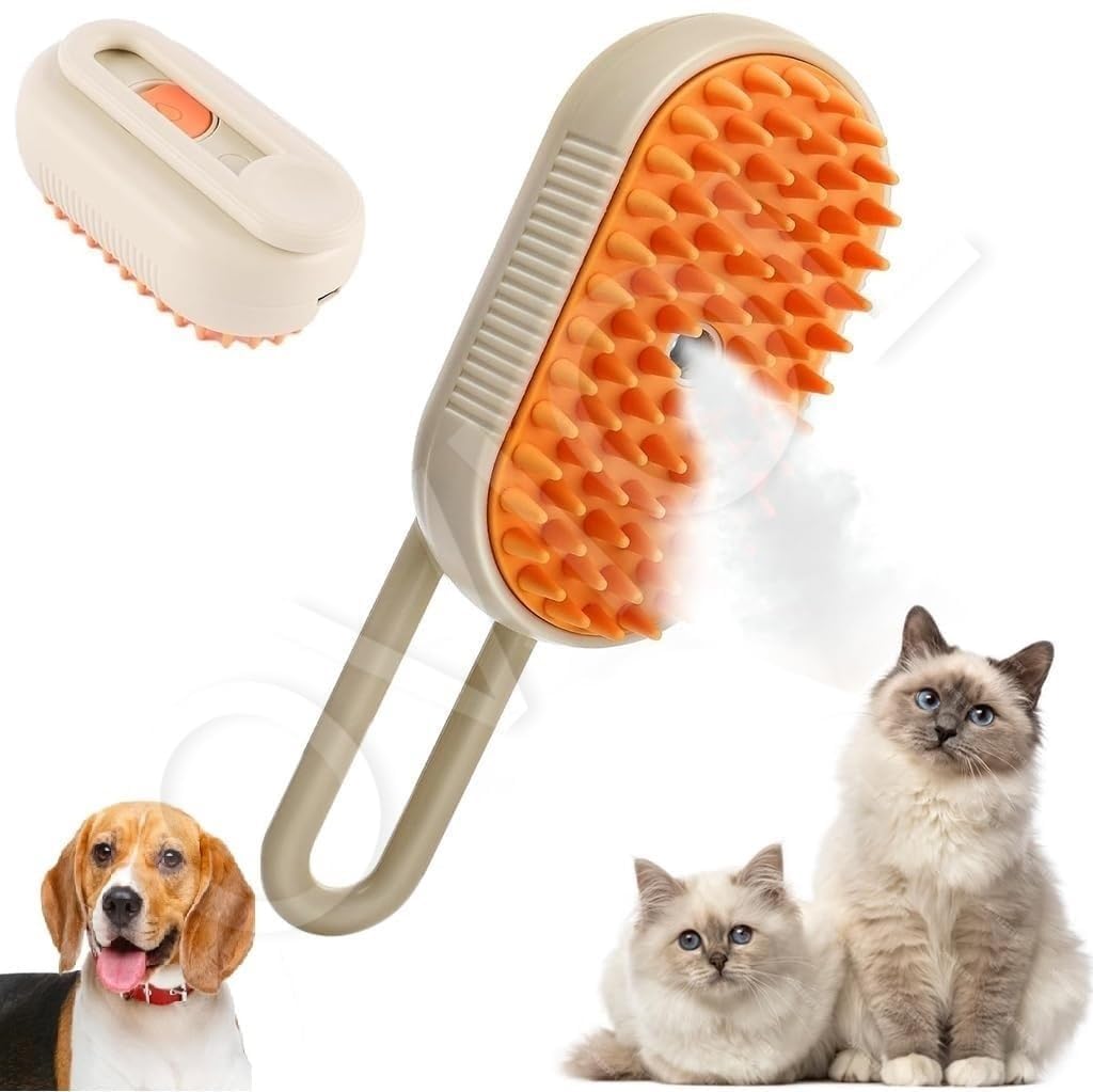 Romilas Steam Brush For Dog Cat Steam Brush 3 In 1 Water Brush For Dogs Silicone Massage Dog Comb Electric Multifunctional Water