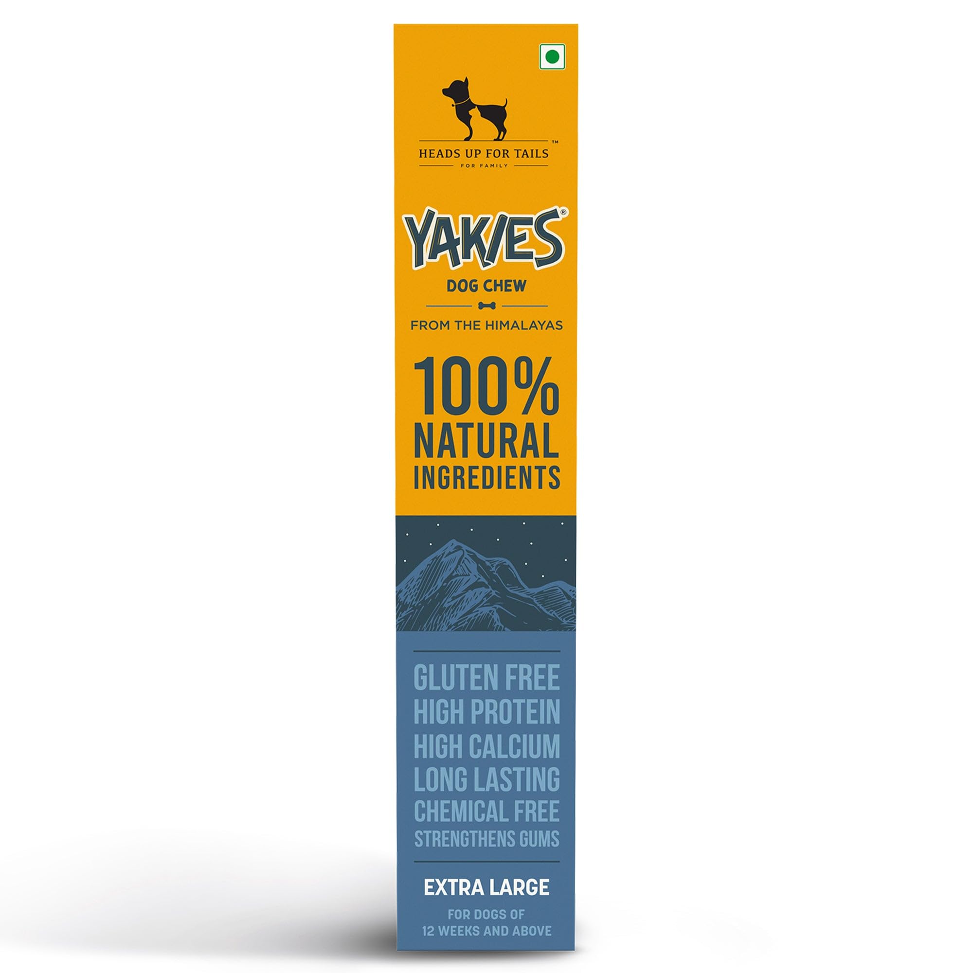Yakies By Huft Vegetarian Natural Dog Chew Bone  110 Gm Each | Pack Of 3, Extra Large Size LongLasting Chew | High Protein Glu