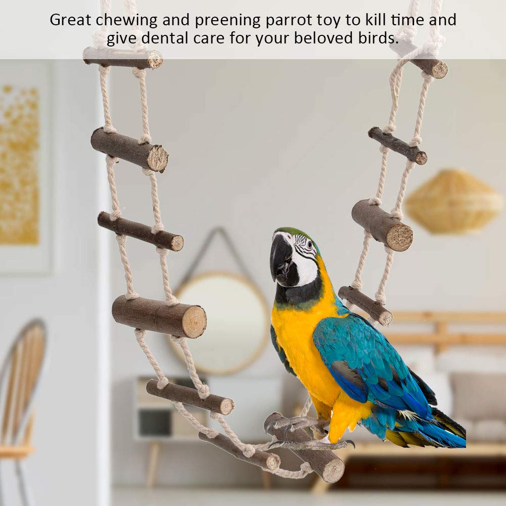 Pet Hamster Climbing Ladder, Parrot Nature Wood Long Climbing Ladders Squirrel Suspension Rope Bridge For Squirrel Hamster Totoro Sugar Gliders