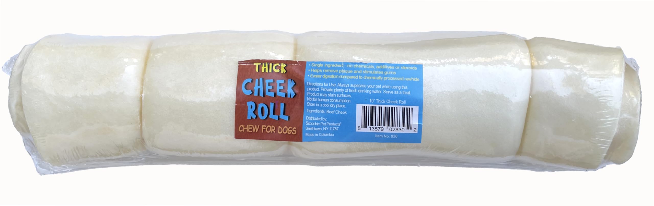Jumbo Thick 10 Inch  Cheek Roll Shrink With Sticker and UPC