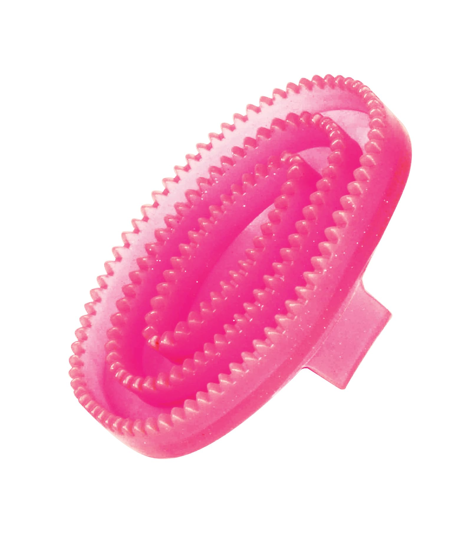 Roma Rubber Curry Comb, Pink Glitter, Small