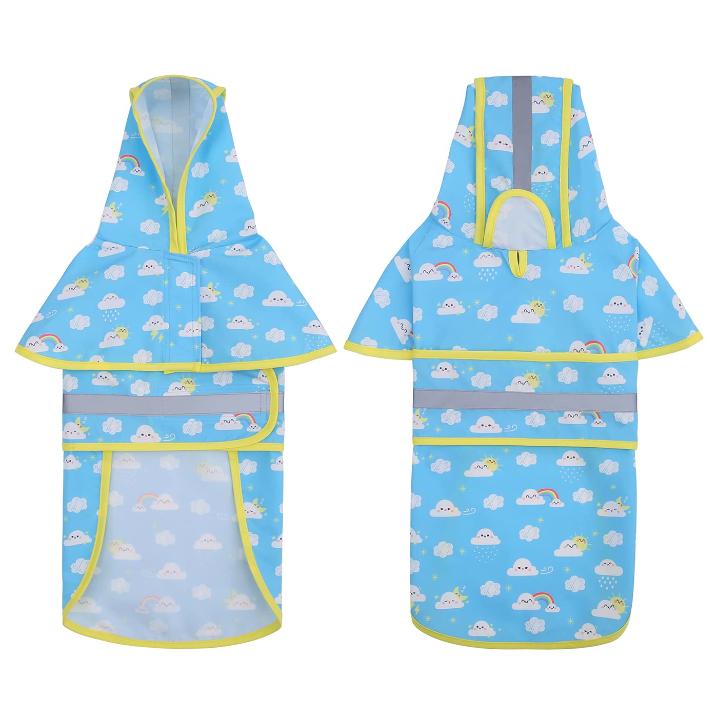 Hde Dog Raincoat Hooded Slicker Poncho For Small To X-Large Dogs And Puppies Cartoon Storm - M