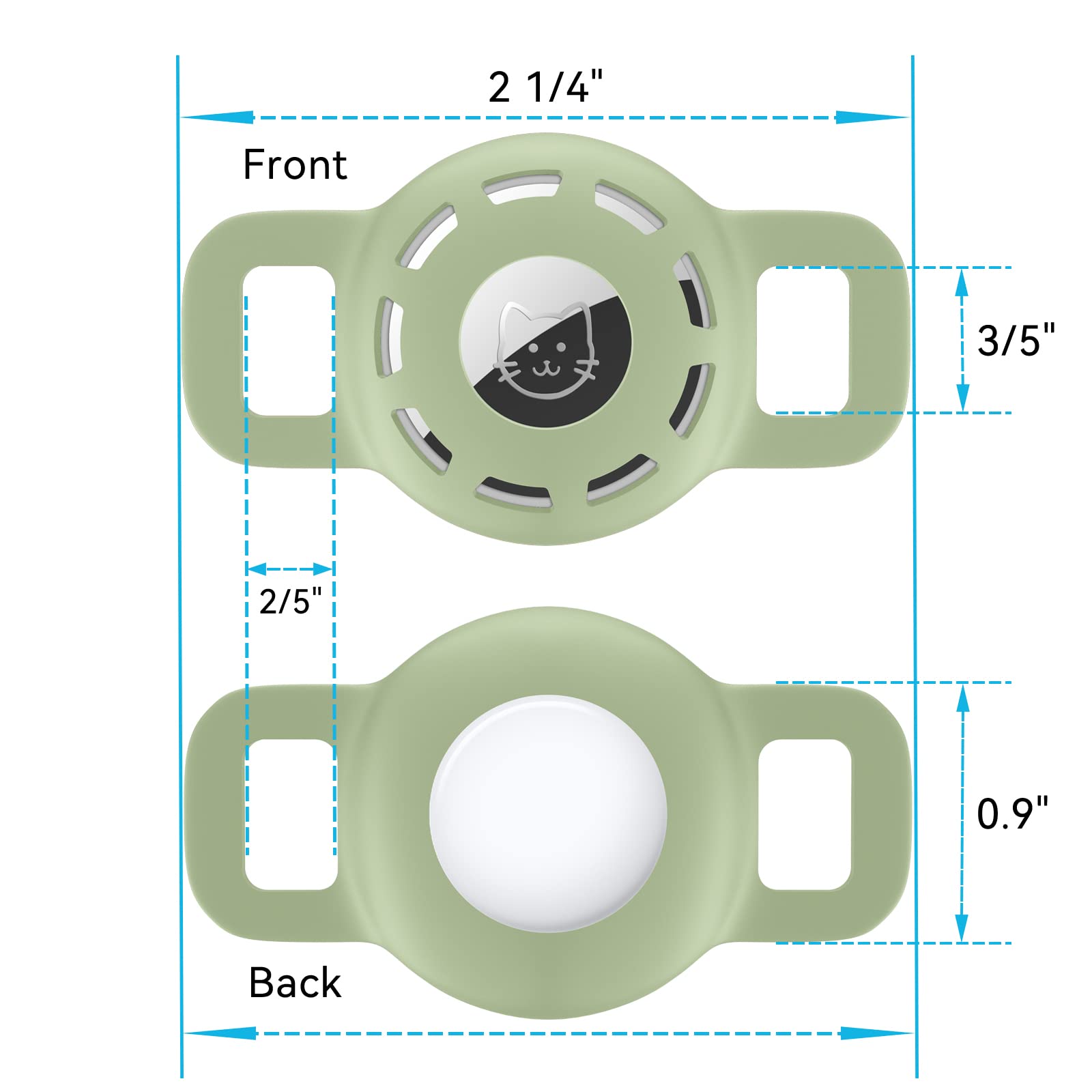 Air tag Cat Collar Holder for Apple Air Tag, 2 Pack of Pet Collar Holder for Cat and Small Dog Collar Within 1/2 inch and 2 Pack