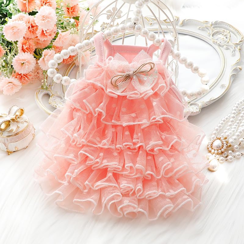 Aza Dog Wedding Dresses For Small Dogs Lolita Clothes Princess Skirt Cat Costume Lace Star Pet Girl Cute Coat Outfits Summer Cos