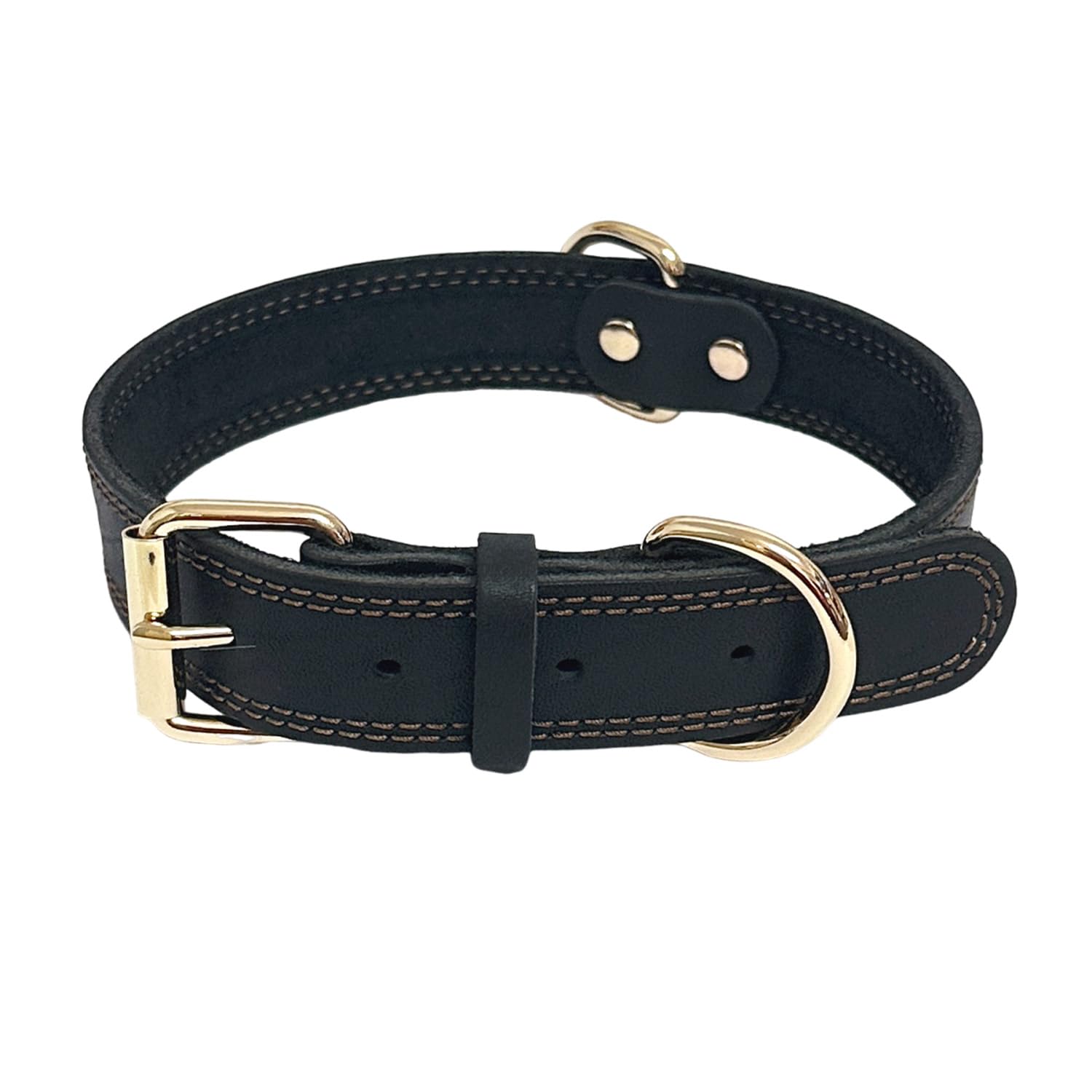 Lwbmg Leather Dog Collar,Heavy Duty Dog Collar,Soft And Strong Leather Adjustable Dog Collar For Small Medium Dogs Black Medium