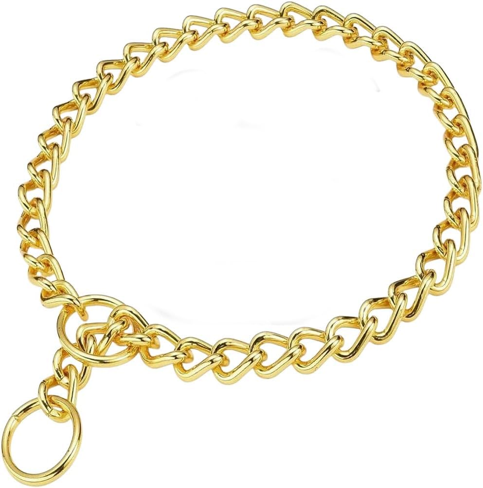Dog Choke Collar Slip P Chain,Heavy Chain Dog Metal Training Choke Collars, Martingale Puppy Collars For Xs Small Medium Large B