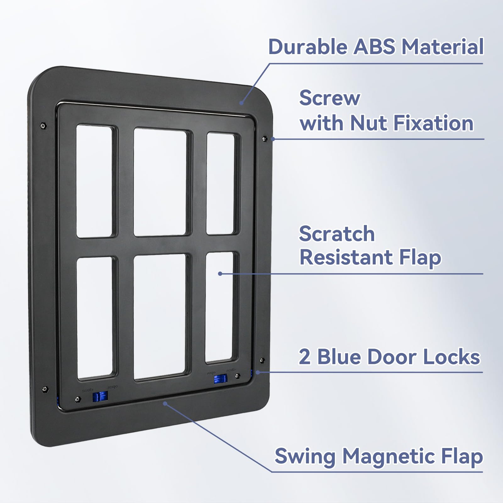 Namsan Screen Cat Door For Sliding Door 8.2 X 9.6 Inches Entrance Screen Pet Door For Small Dogs Cats Magnetic Automatic Closure Gate