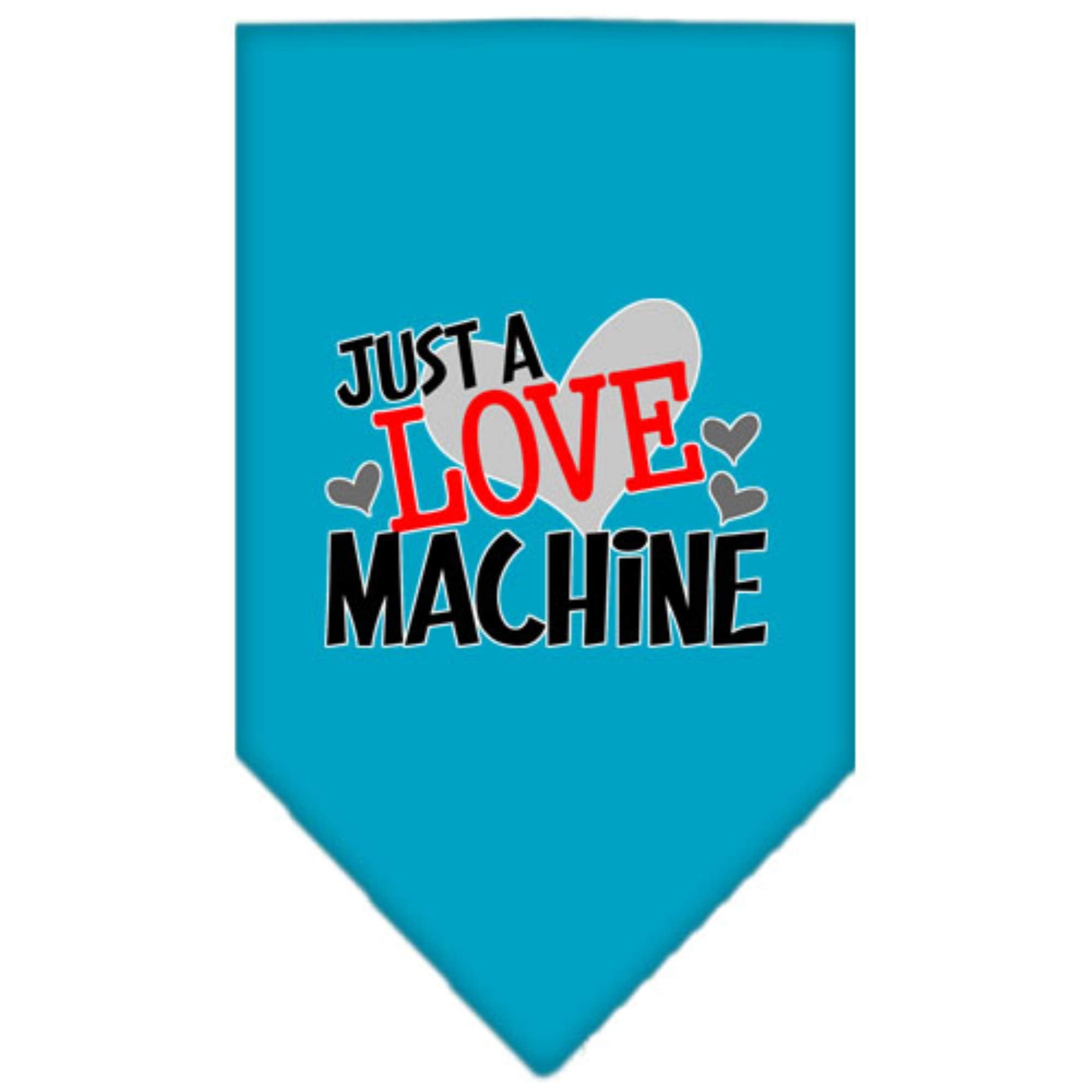 Mirage Pet Product Love Machine Screen Print Bandana Turquoise Large