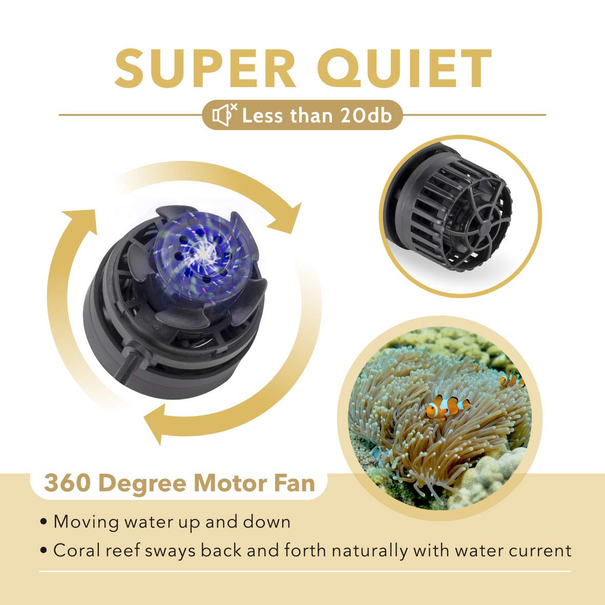 hygger Mini Wave Maker Aquarium Pump with LED Controller, 1600 GPH, Magnetic DC Powerhead for 5-30 Gallon Saltwater Tank - Black
