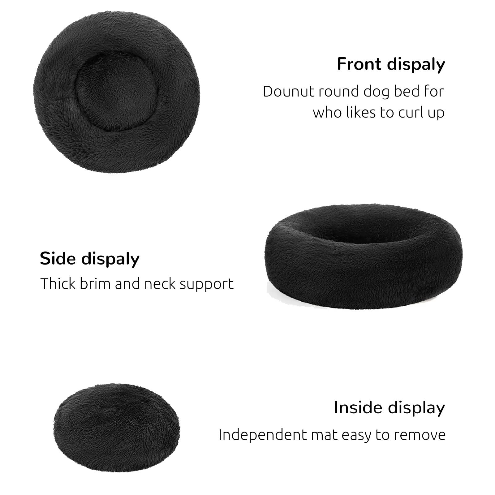 Hachikitty Calming Donut Cuddler, Large Dog Beds, 30''