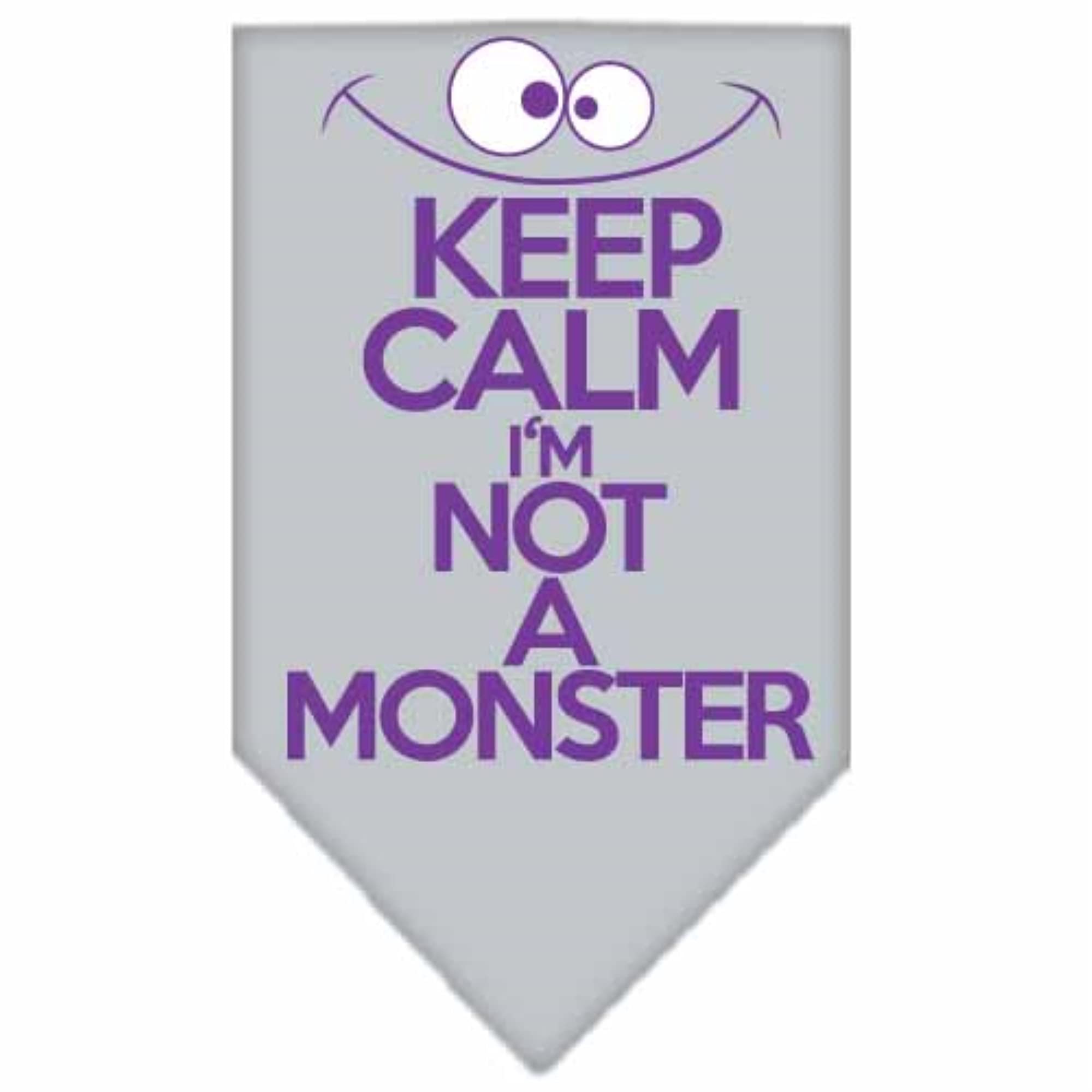 Mirage Pet Products Keep Calm Screen Print Bandana, Grey, Large