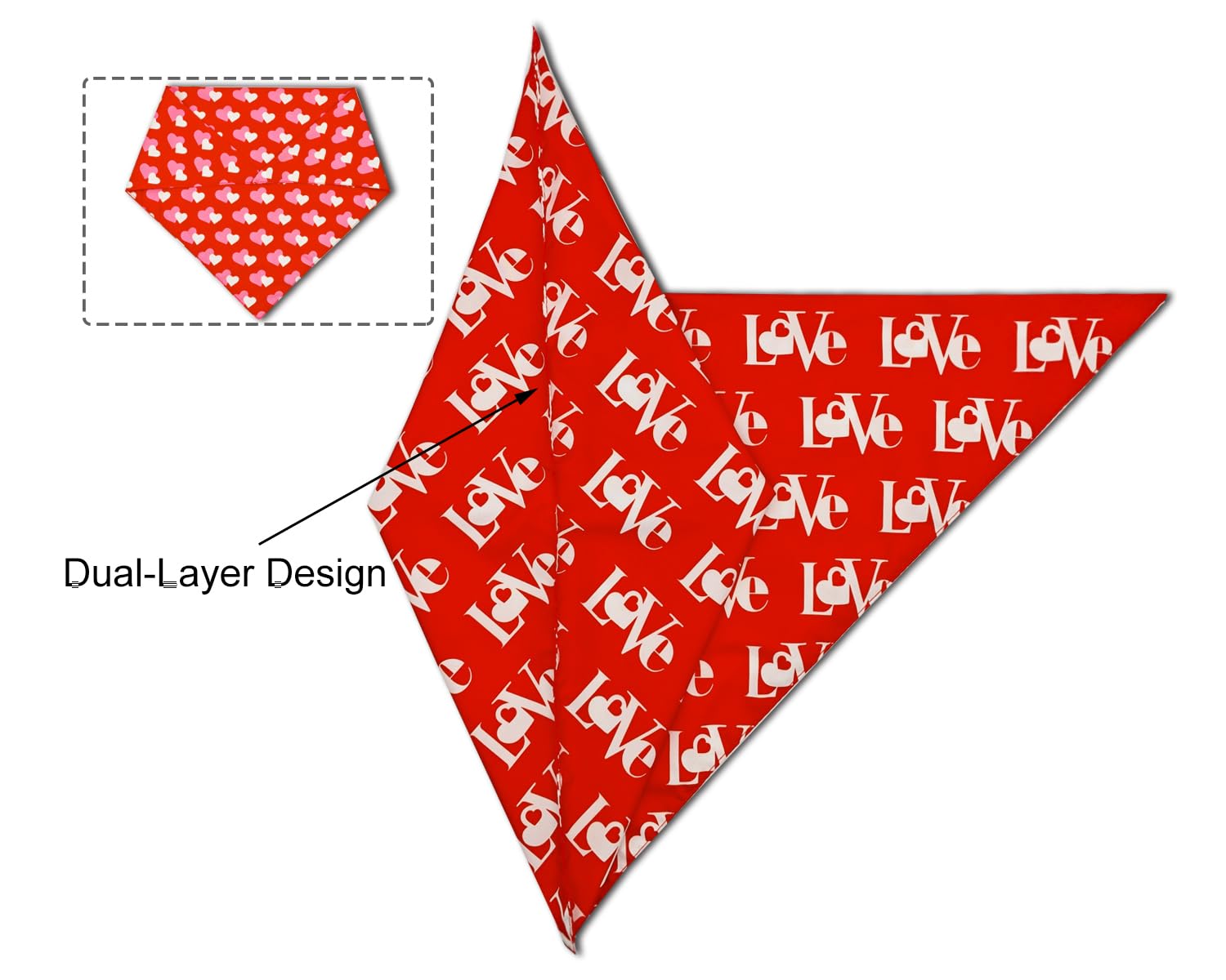 Cozyhaus Valentines Dog Bandanas,Love Pet Scarf For Boys And Girls,Heart Bandana For Weddings,Parties,And Holidays,Dog Outfit Gi