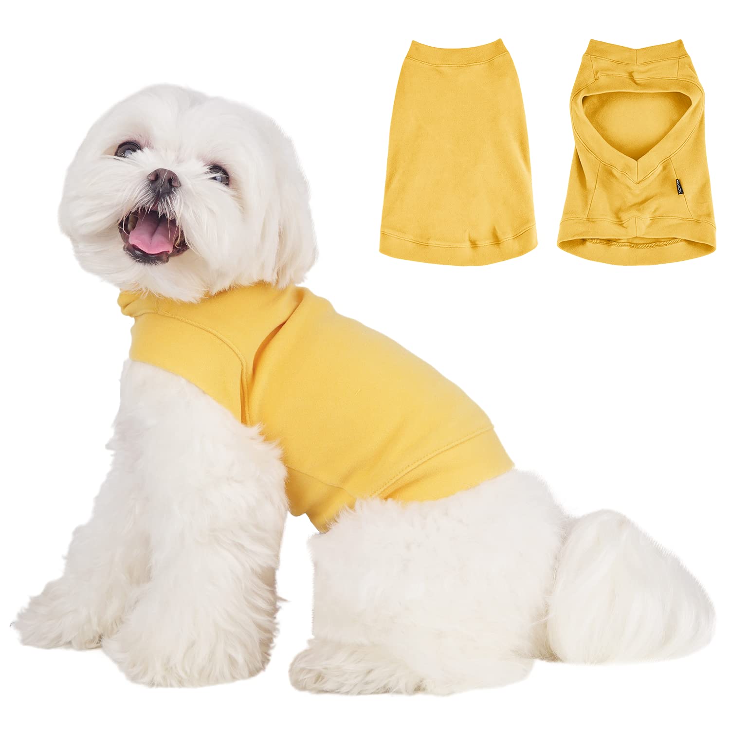 Soft Fleece Dog Sweatshirt - Warm Dog Sweaters For Small Medium Dogs Cats Cold Weather - Cat Sweater Pullover Stretchy Hoodie Ea