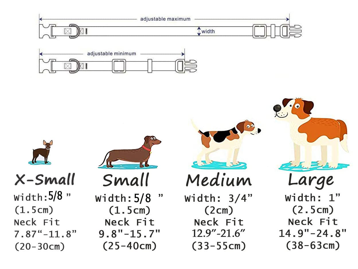 Mihqy Halloween Dog Collar - Pumpkin Bat Ghost Pattern - Adjustable For Small Medium Large Dogs(Halloween,L)