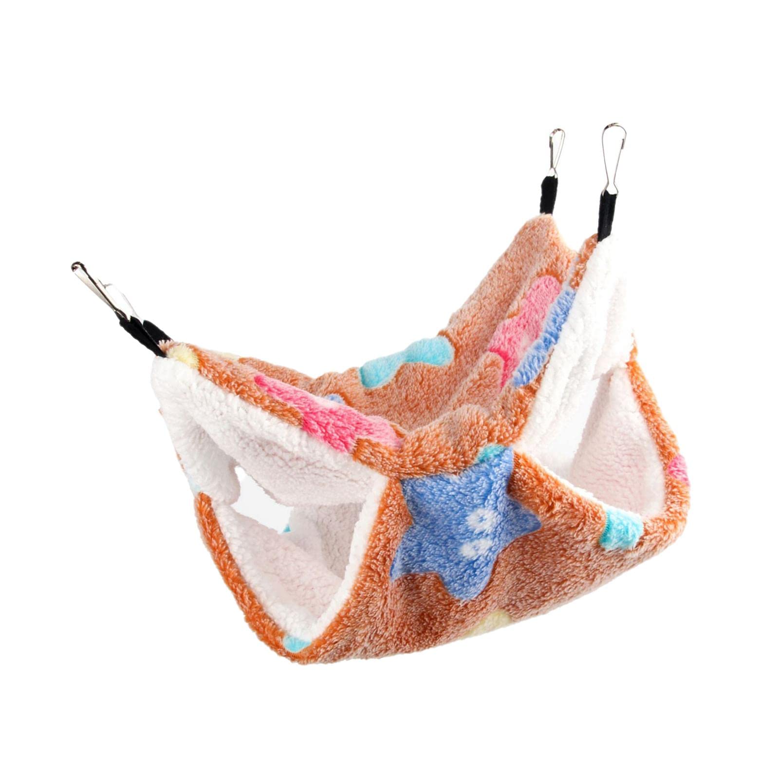 MERISHOPP Hamster Hammock Bed Hanging Cage Accessories for Small Animals Ferret Parrot Brown Star | Pet Supplies | Small Animal