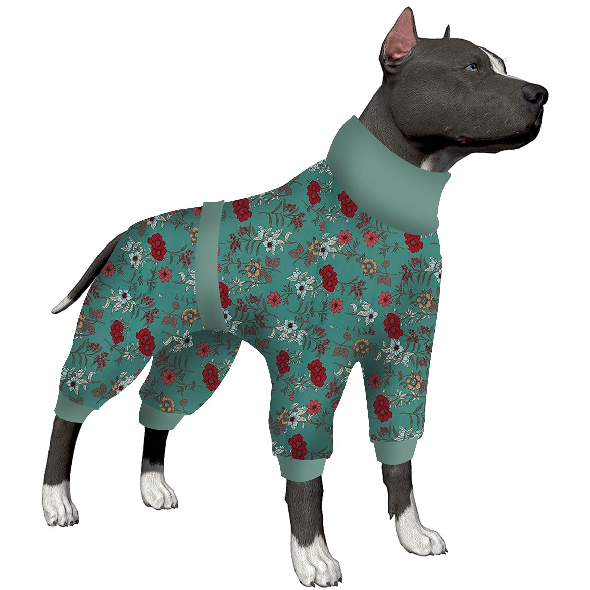 Lovinpet Dog Jammies, Post Operative Jumpsuit For Dogs Apparel, Reflective Strap Full Coverage Dog Onesie, Breathable & Elastic 