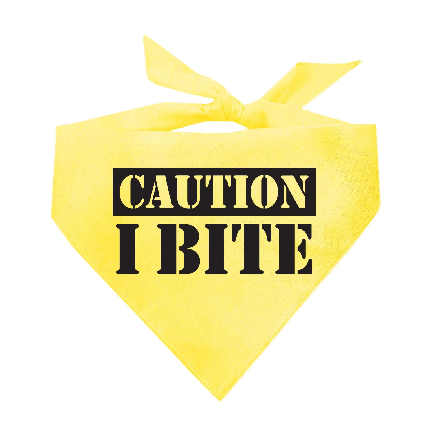 Caution I Bite Dog Bandana (Yellow, Os 836)