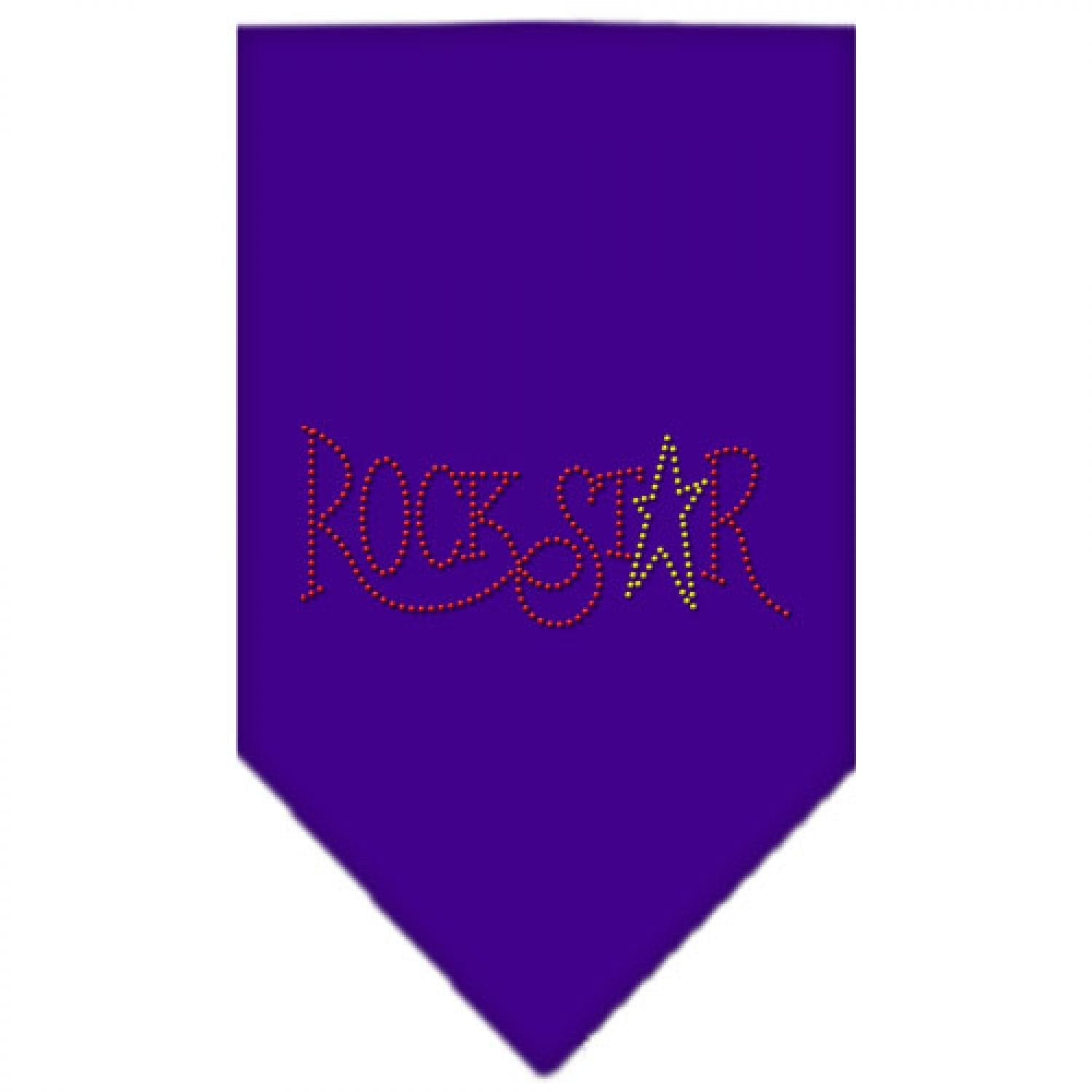 Pet and Dog Bandana Rhinestone, "Rock Star" Purple Large