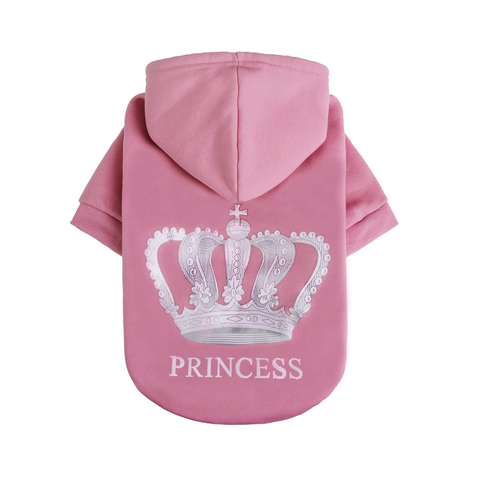 Expawlorer Princess Dog Cat Fleece Sweatshirt Hoodies Pink L