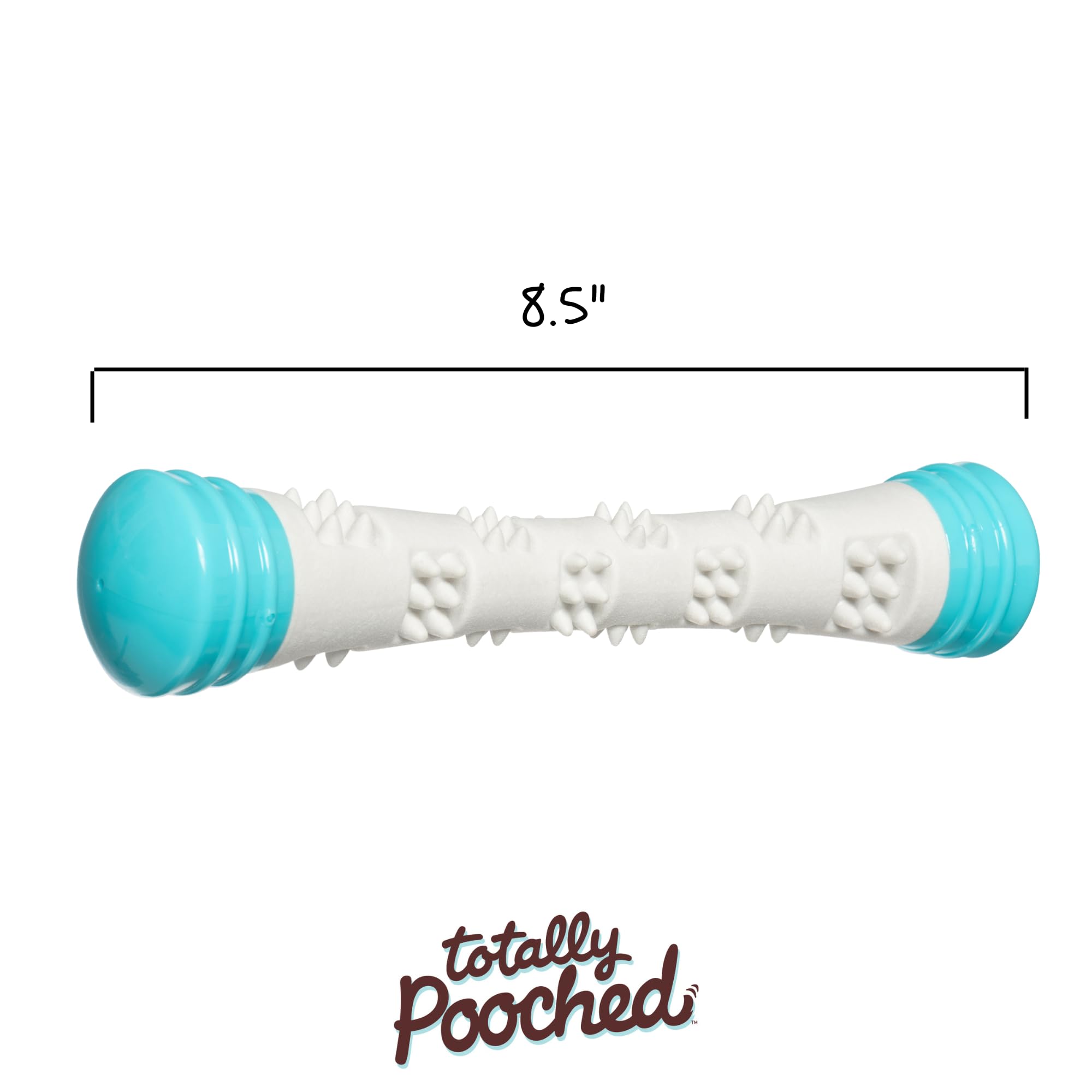 Messy Mutts Totally Pooched Chew n' Squeak Stick | Small 8.5    Durable TPR Dog Toy with Squeaker | Made for Chewers | Tough Fet