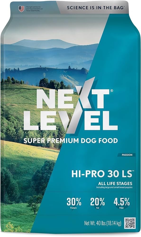 Next Level Super Premium Dog Food - HI-PRO 30 LS - Dry Kibble for Dogs for All Life Stages All Breeds - 30% Protein, Gluten Free