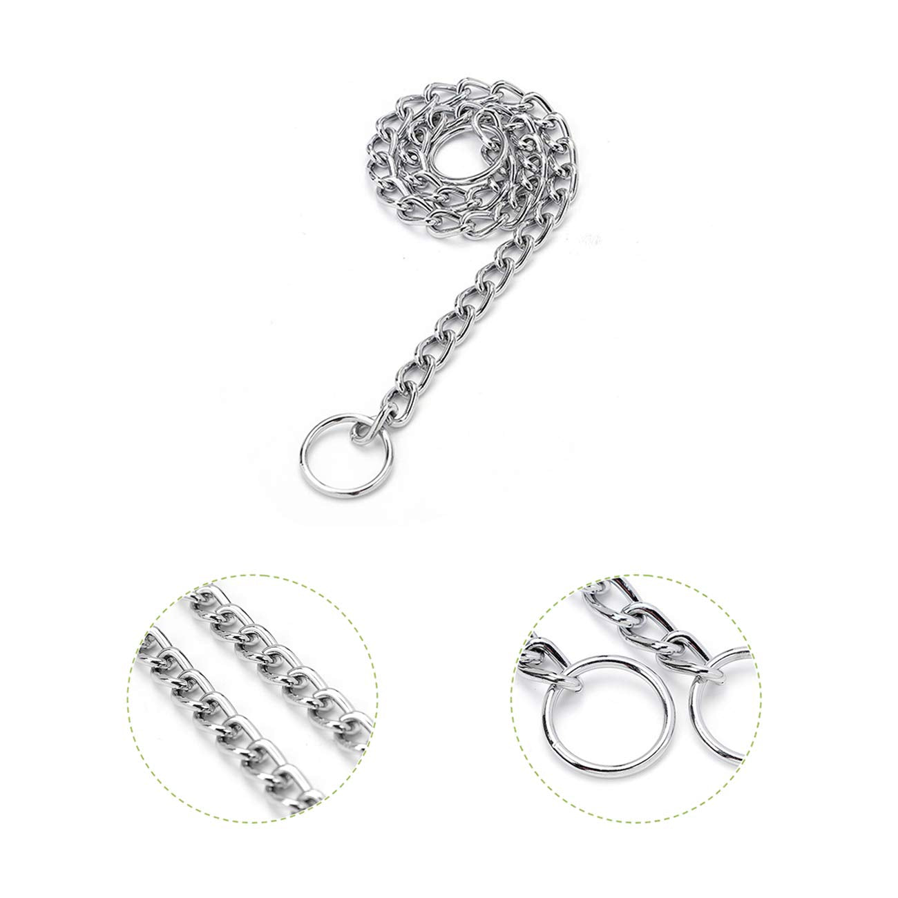 Wontee Stainless Steel Dog Choke Collar, 3.0mm x 22inch, Silver P Chain Slip Collar for Training and Walking